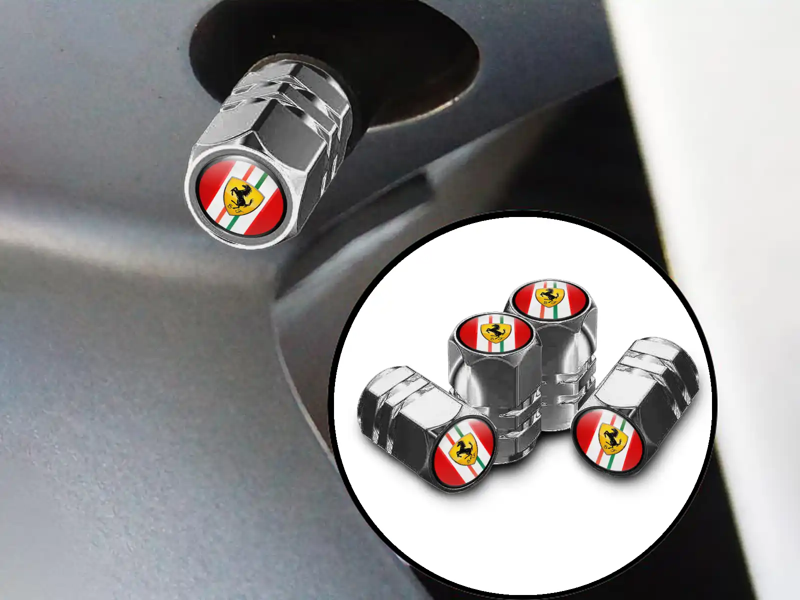 Ferrari Cappelli stelo Bici Look Metallizzato